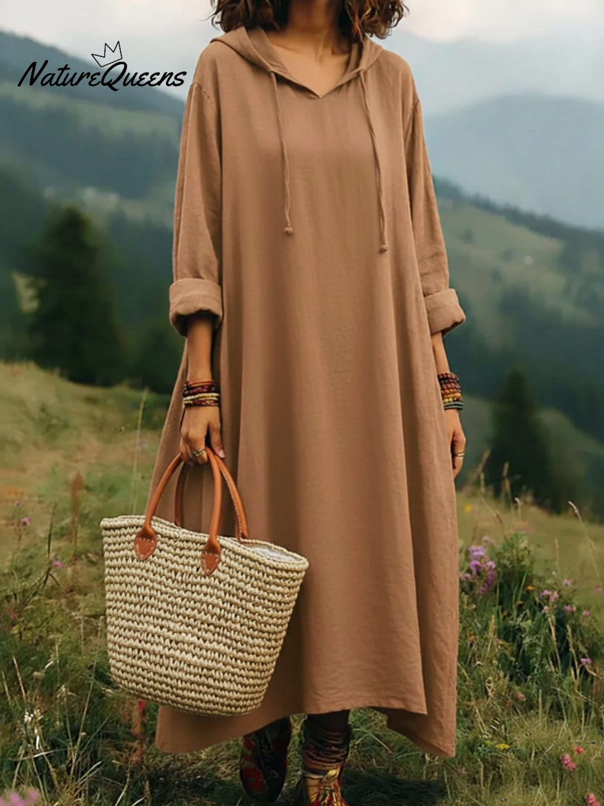 Casual Hooded Irregular Hem Dress