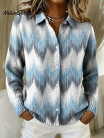 Women's Gradient Vintage Pattern Collared Sweater