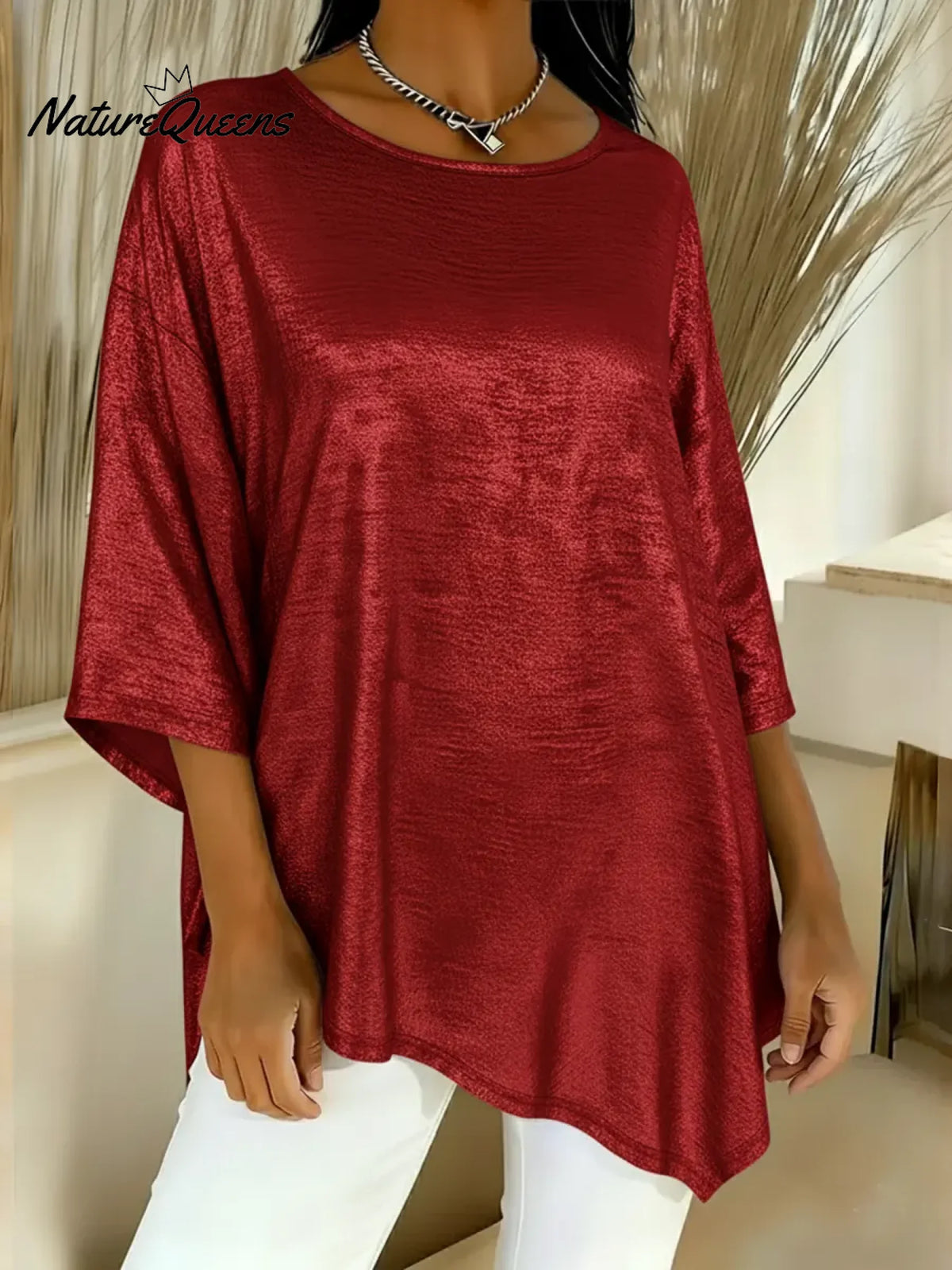 Women's Shiny Satin Top