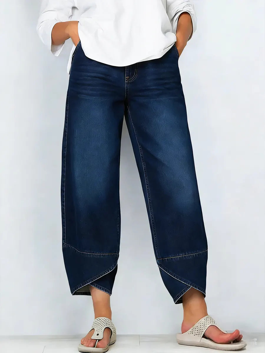 Women's Casual Cross-design Cotton Denim Jeans