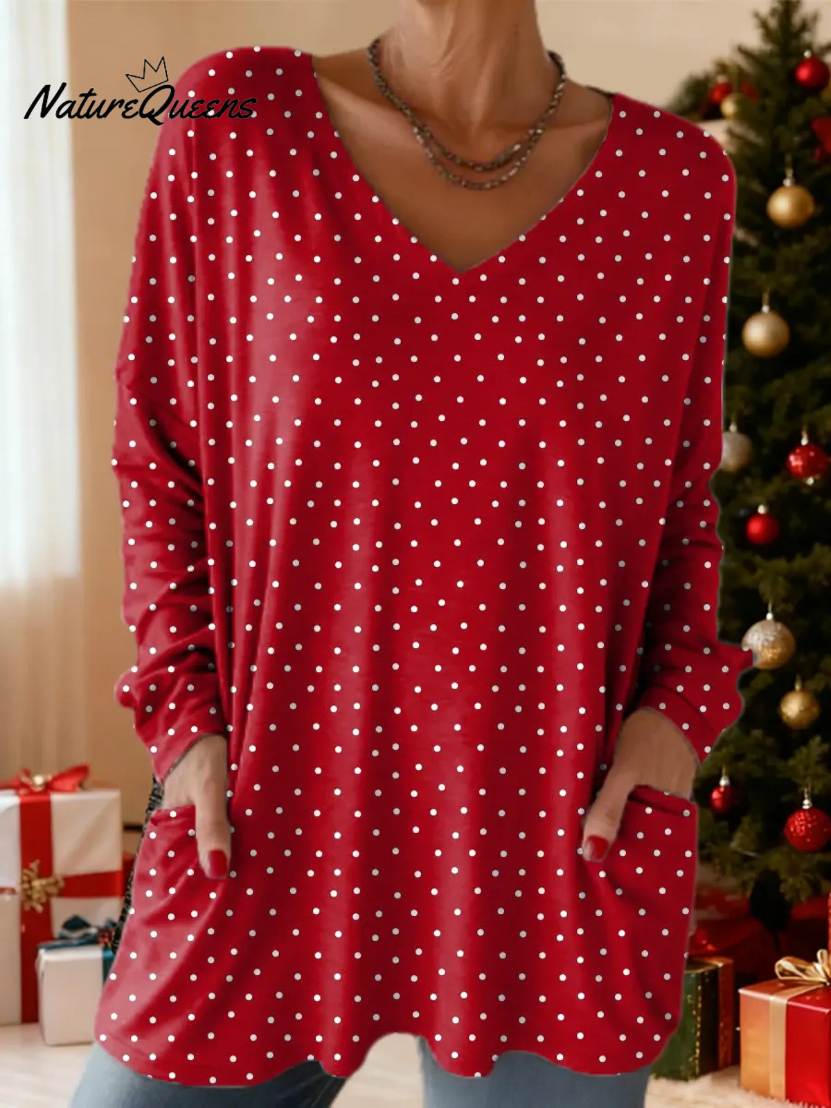 Women's Dot Pattern Art Print Casual Cotton T-Shirt