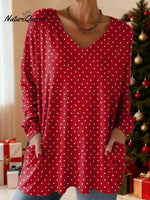 Women's Dot Pattern Art Print Casual Cotton T-Shirt