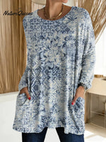 Women's Floral Pattern Art Print Casual Cotton T-shirt