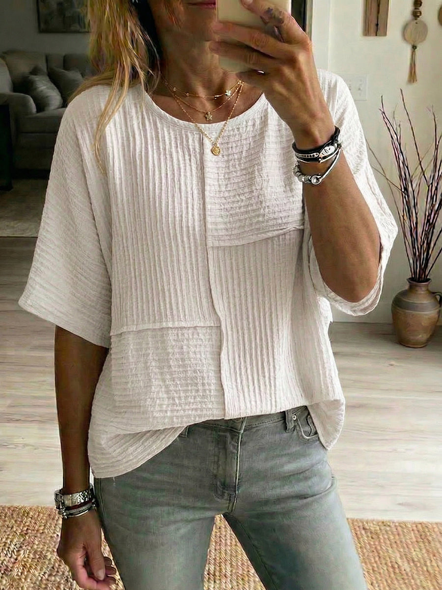 Women's Spliced short-sleeve T-shirt Top
