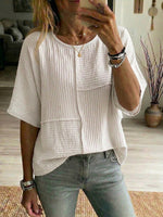 Women's Spliced short-sleeve T-shirt Top