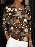 Women's VintagePolka Dots Art Print Buttoned Cardigan Sweater