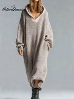 Women's Cozy Hooded Sweater Dress
