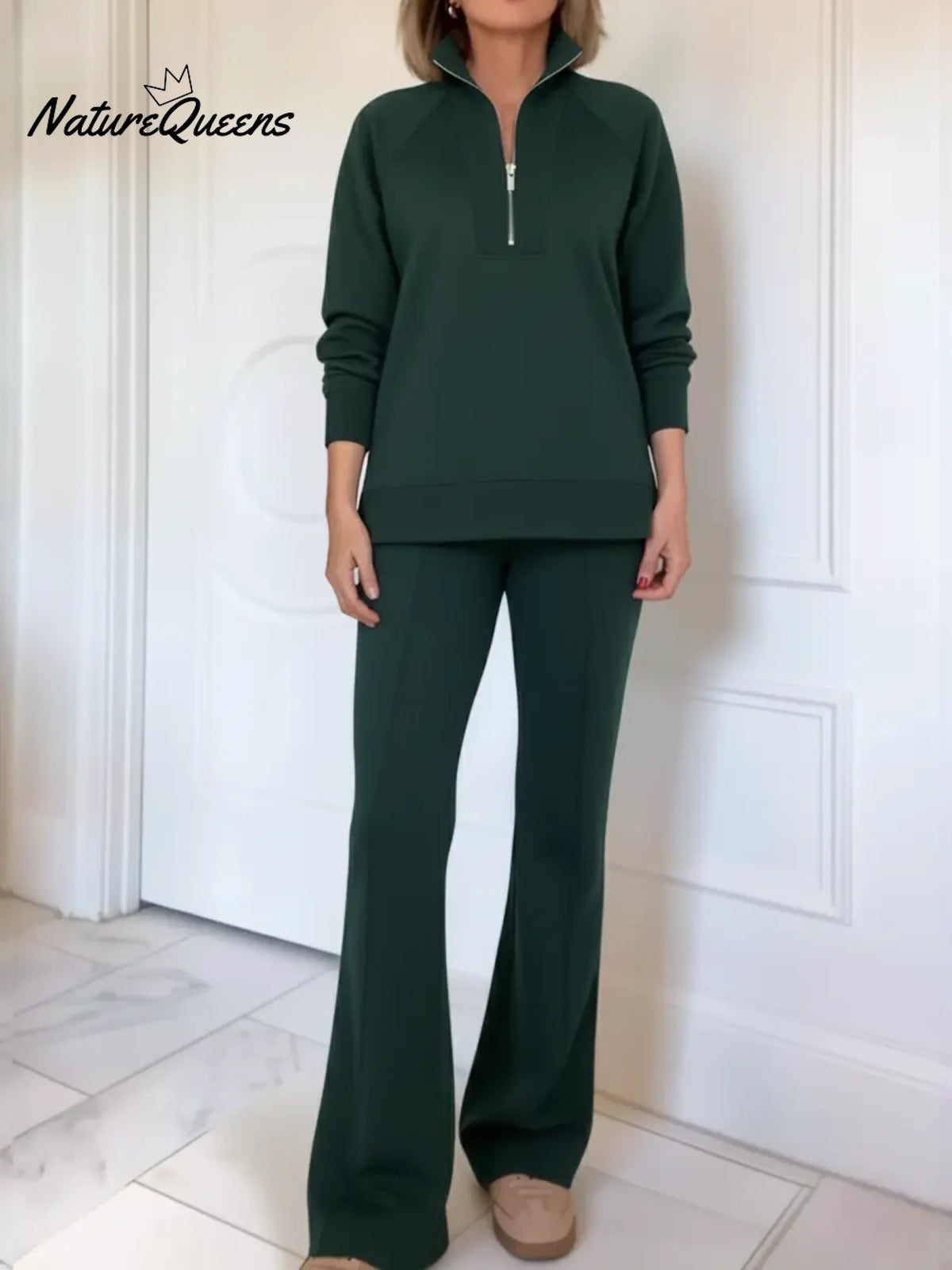 Women's Cozy Travel Cotton Sweatshirt And Pants Two-piece Set