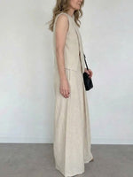 Women's Minimalist High-end Linen Two-piece Set