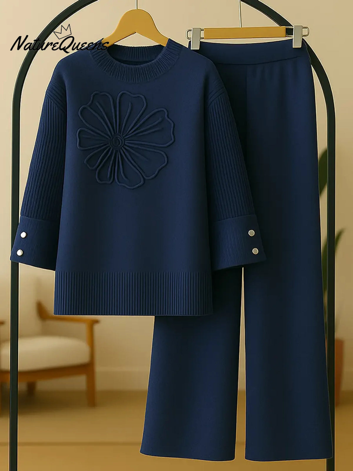 Women's Two-piece Knit Sweater And Pants Set