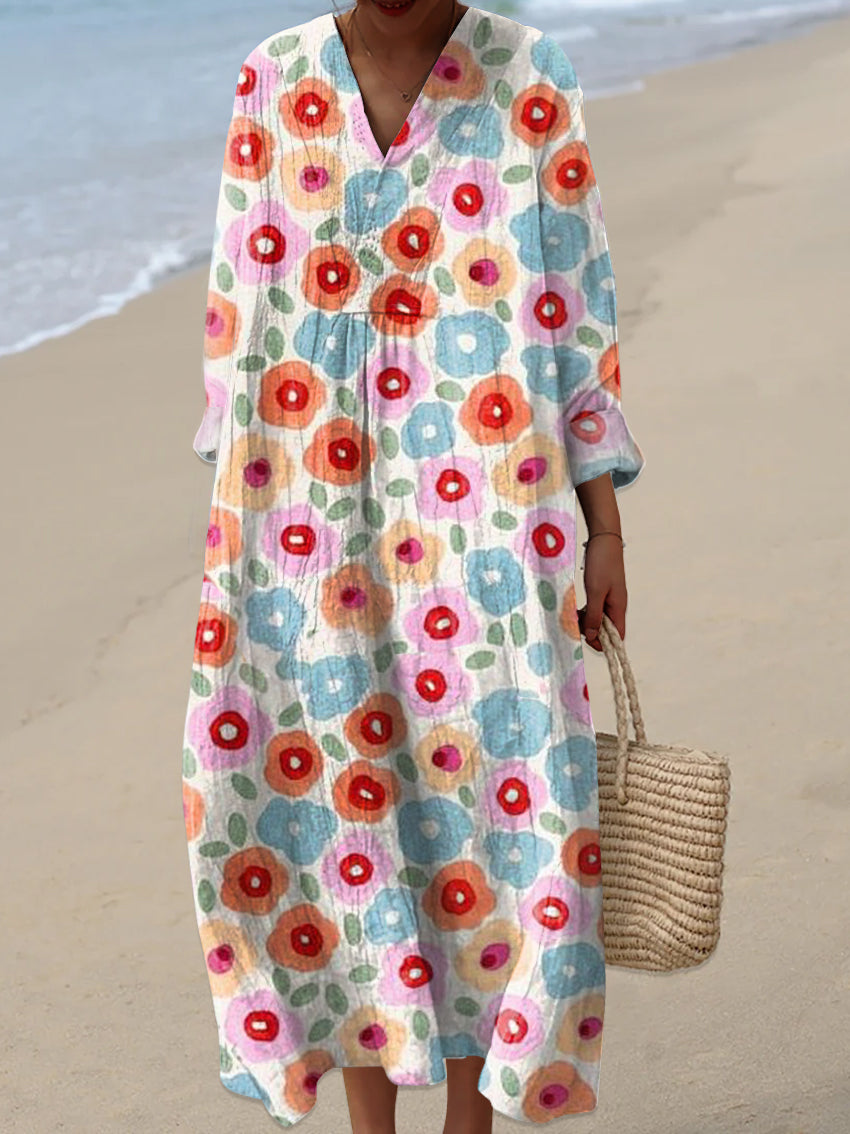 Women's Flower ArtPrint Casual Dress