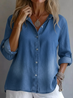Cozy Casual Denim Shirt Top