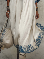 Retro Floral Print Cozy Vacation Dress