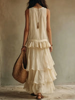 Women's Simple Ruffle Sleeveless Dress
