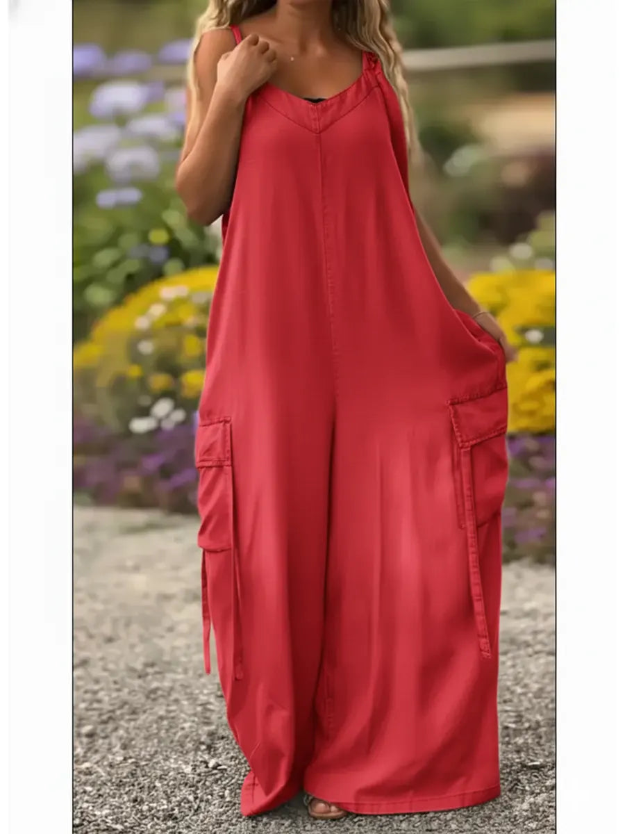 Women's Cozy And Casual Linen And Cotton Jumpsuit