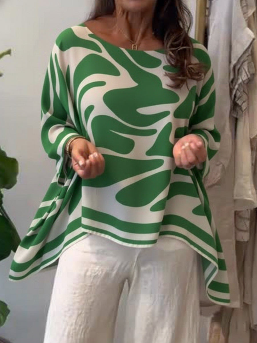 Loose-fitting Casual Printed Chiffon Top