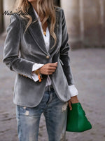 Women's Solid Color Slim Fit Suit Jacket