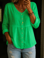 Women's Linen And Cotton Shirt