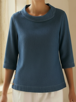 Elegant And Retro Denim Cotton Top