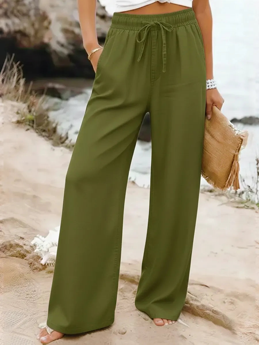 Women's Casual Tencel And Cotton Wide-leg Pants