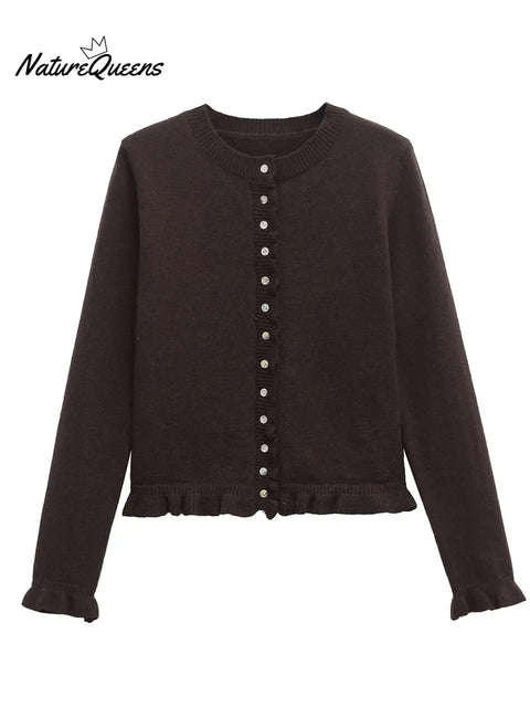 Women's Comfortable Ruffled Cardigan