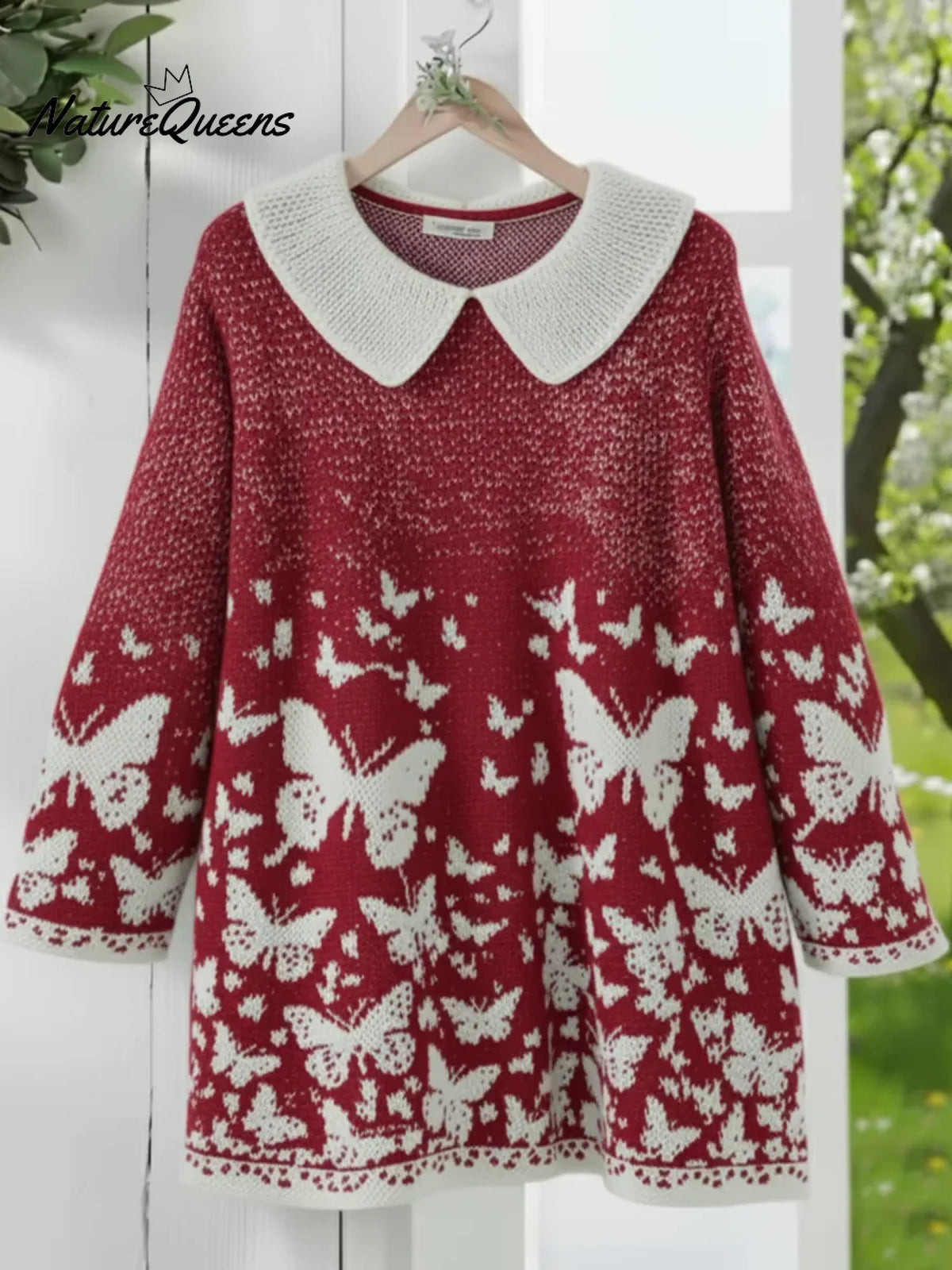 Butterfly Valley Art Print Peter Pan Collar Sweater