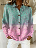 Women's Vintage Abstract Geometry Art Print Casual Sweater