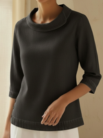 Elegant And Retro Denim Cotton Top