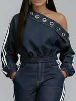 Casual And Cozy White-trimmed Straight-leg Jeans