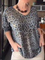 Women's Classic Leopard Print Simple Stretch Cotton Top