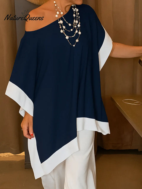 Women's Solid Color Round Neck 3/4 Sleeve Casual Loose Cotton Top