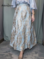 Women's High-waisted Loose-fitting Jacquard A-line Skirt