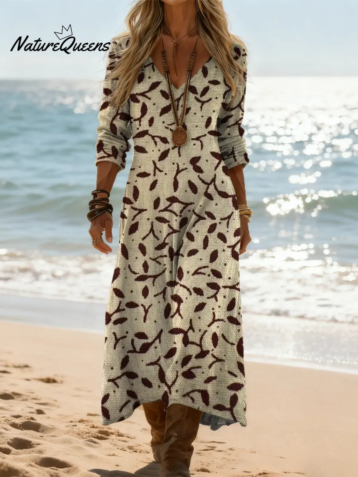 Women's Vintage Pattern Art Print Casual Cotton Dress