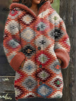 Ethnic-style Patterns Art Printed Knit Hoodie