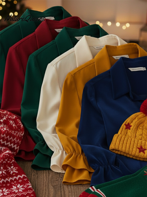 Retro Multi-layered Ruffled Sleeve Velvet Shirt Top