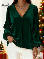 Women's Velvet V-neck Top