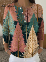 Women's Tree Art Casual Printed Sweater
