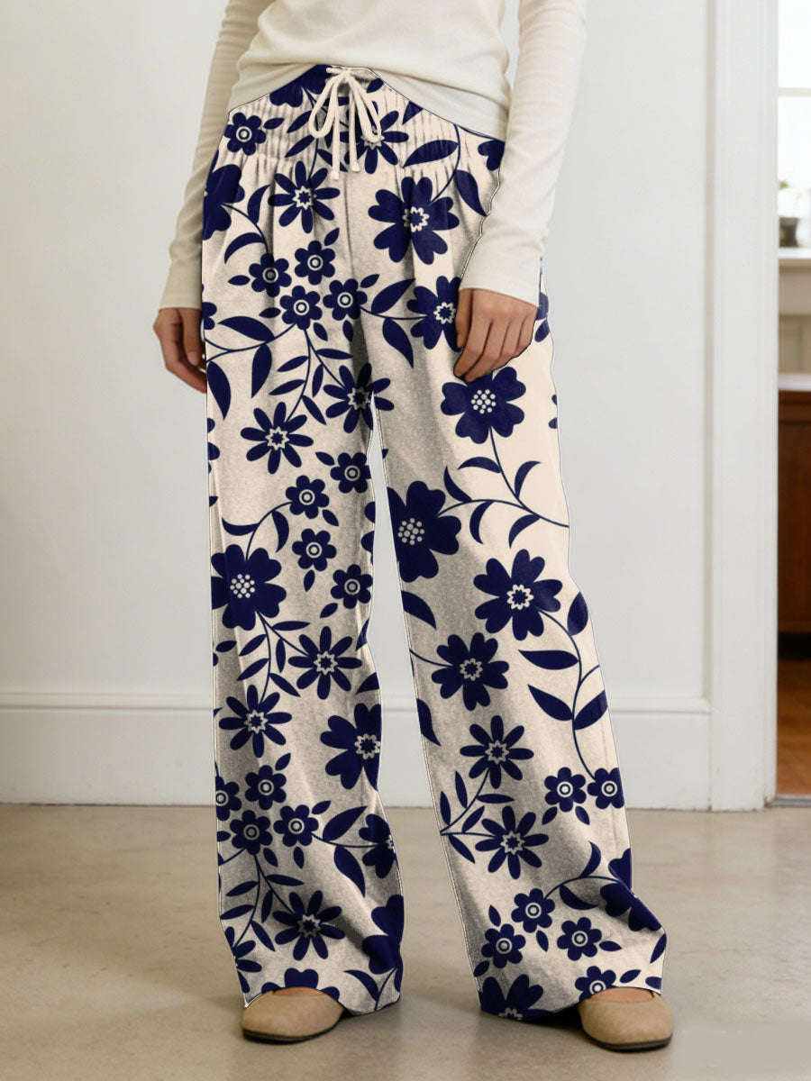 Simple Floral Decorative Patterns Women's Casual Pants
