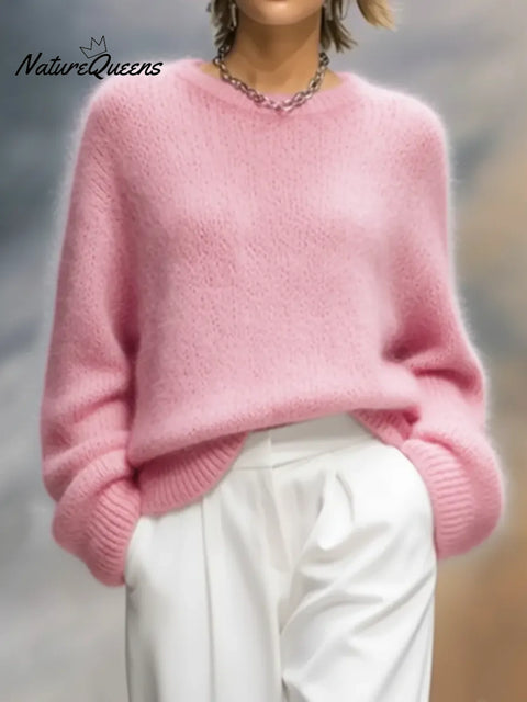 Women's Cozy Crew Neck Pullover Sweater