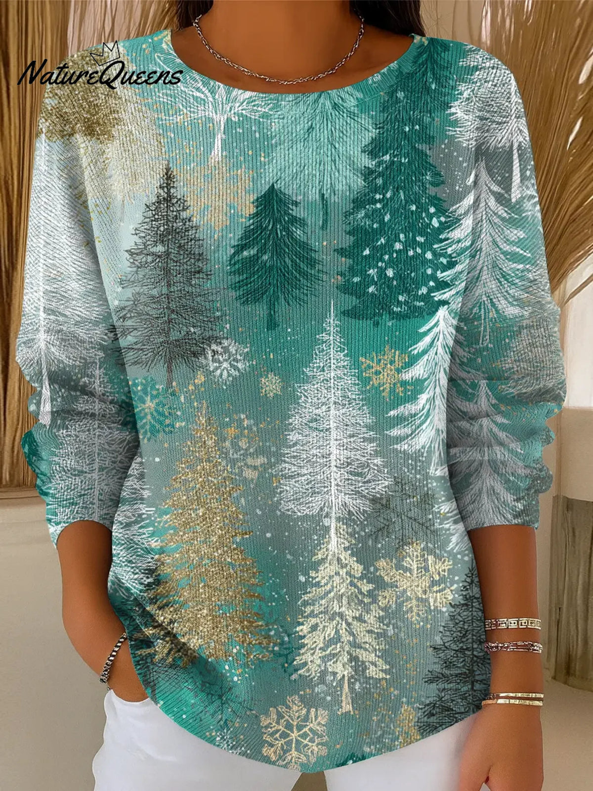 Women's Christmas Tree Casual Pullover Sweater