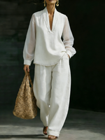 Elegant Stylish Mesh Sleeves Top Denim Two-piece Set