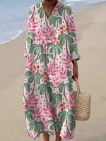 Women's Retro Coconut Trees Print Casual Dress