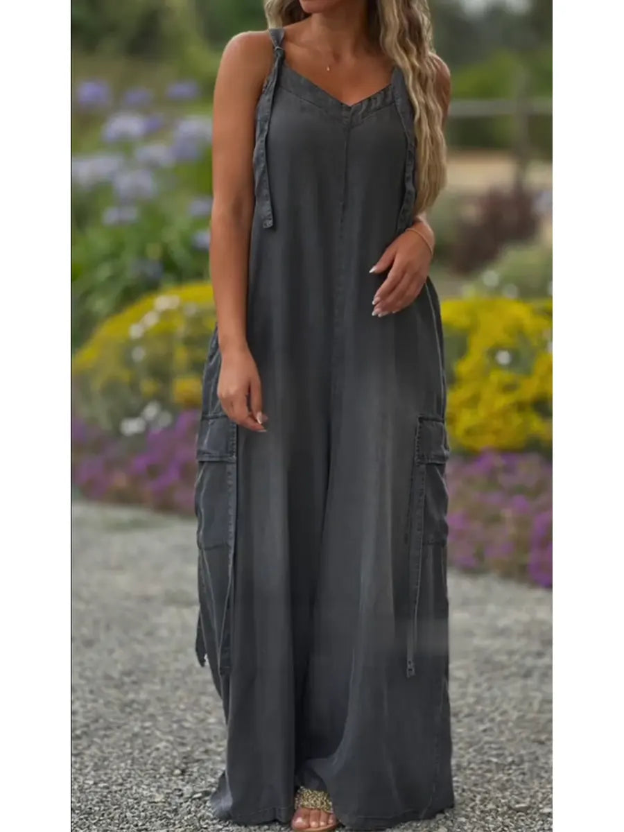 Women's Cozy And Casual Linen And Cotton Jumpsuit