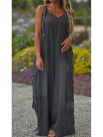 Women's Cozy And Casual Linen And Cotton Jumpsuit