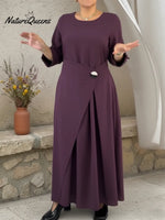 Elegant Two-piece Wrap-style Pleated Midi Dress