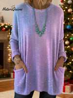 Women's Art Print Casual Cotton Knitted Sweater