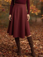 Women's Solid Color High-waisted Casual Loose A-line Skirt