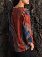 Artistic Abstract Swirl Print Top