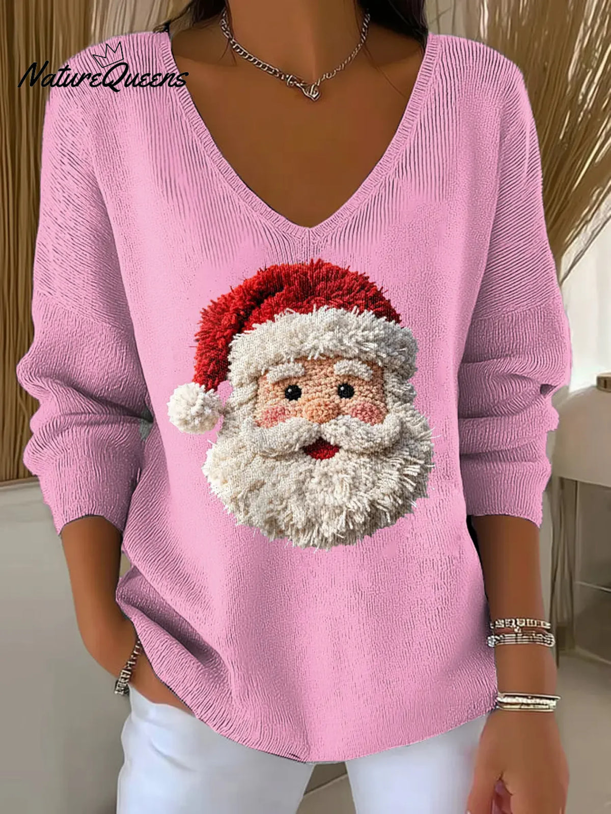 Women's 3d Santa Claus Christmas Casual Pullover Sweater
