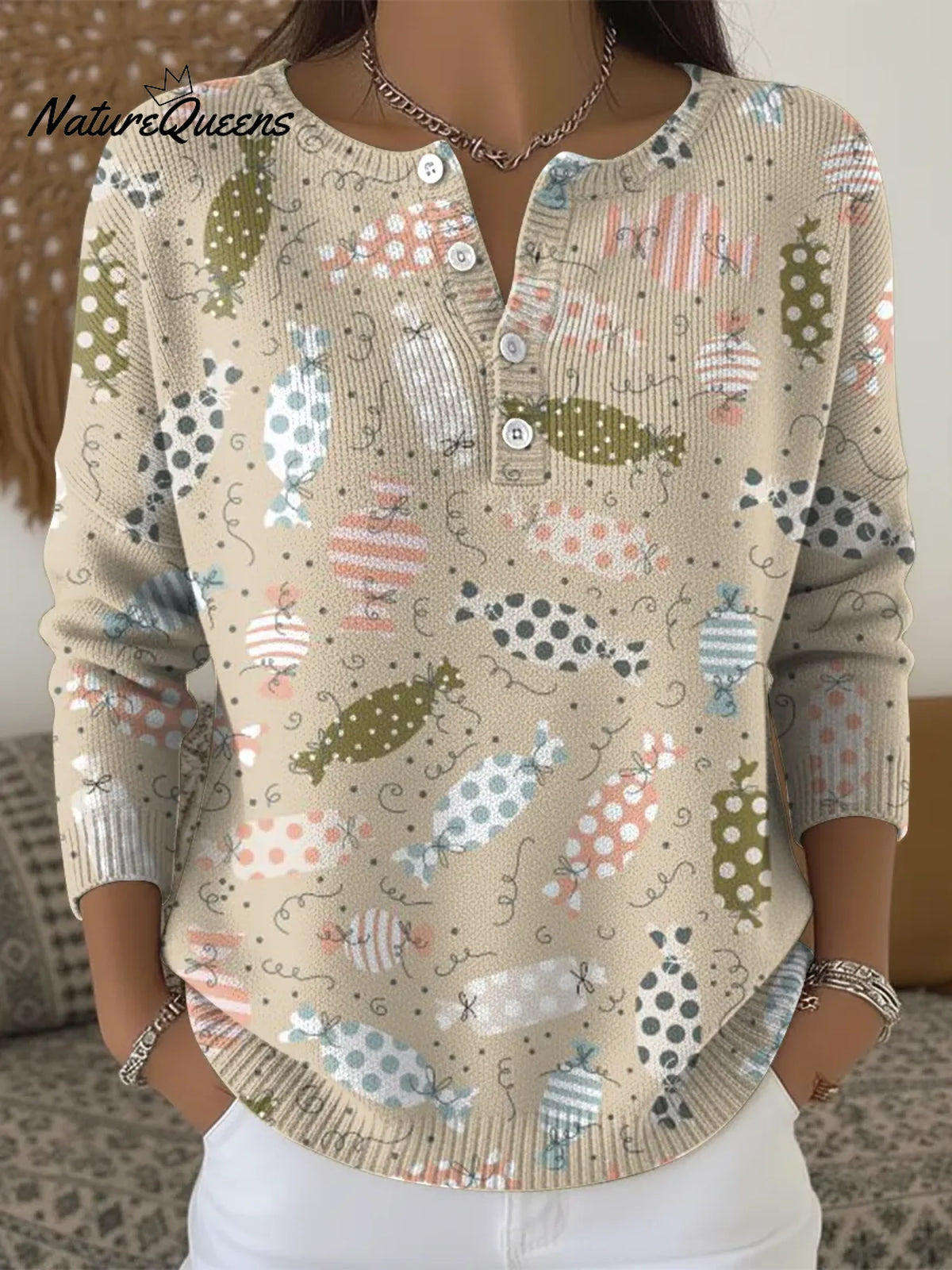 Women's Candy Pattern Casual Sweater